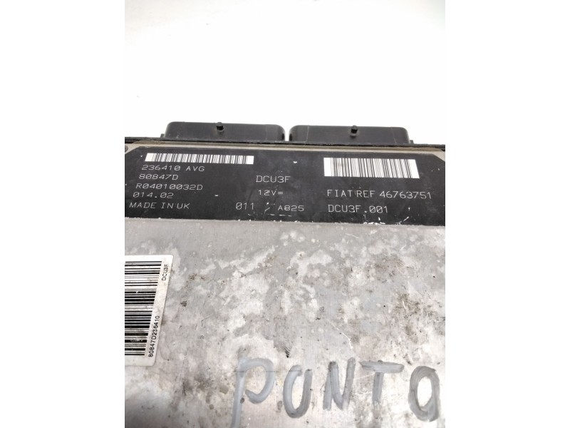 Recambio de centralita motor uce para fiat punto berlina (188) 1.9 d (i) referencia OEM IAM 46763751 80847D R04010032D