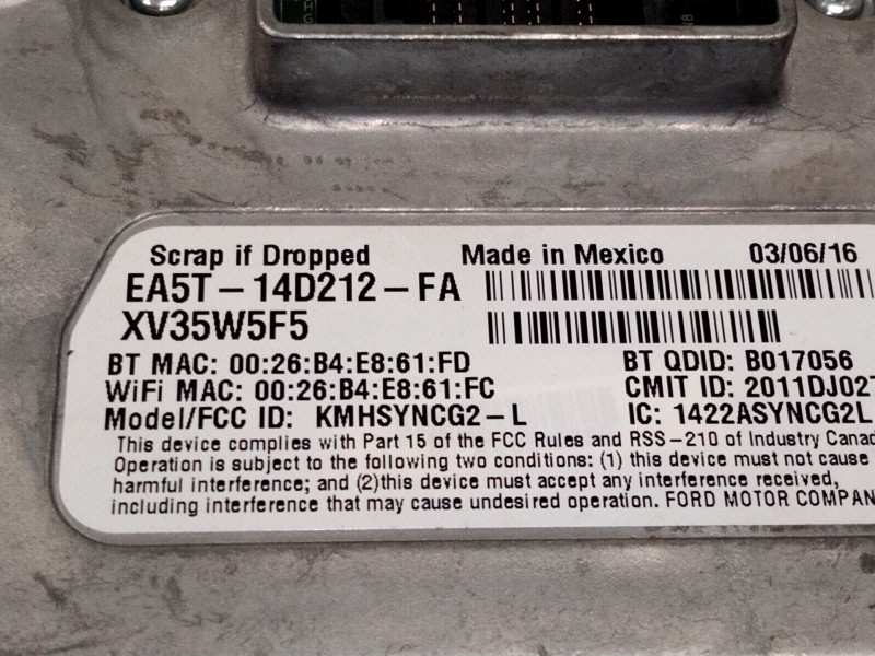 Recambio de modulo electronico para ford focus iii 1.0 ecoboost referencia OEM IAM F1ET14F239  