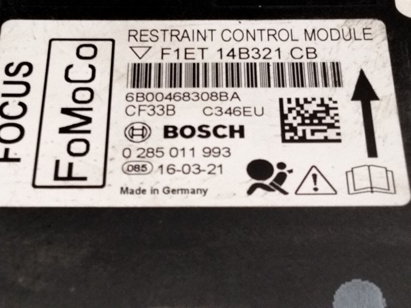 Recambio de centralita airbag para ford focus iii 1.0 ecoboost referencia OEM IAM F1ET14B321  