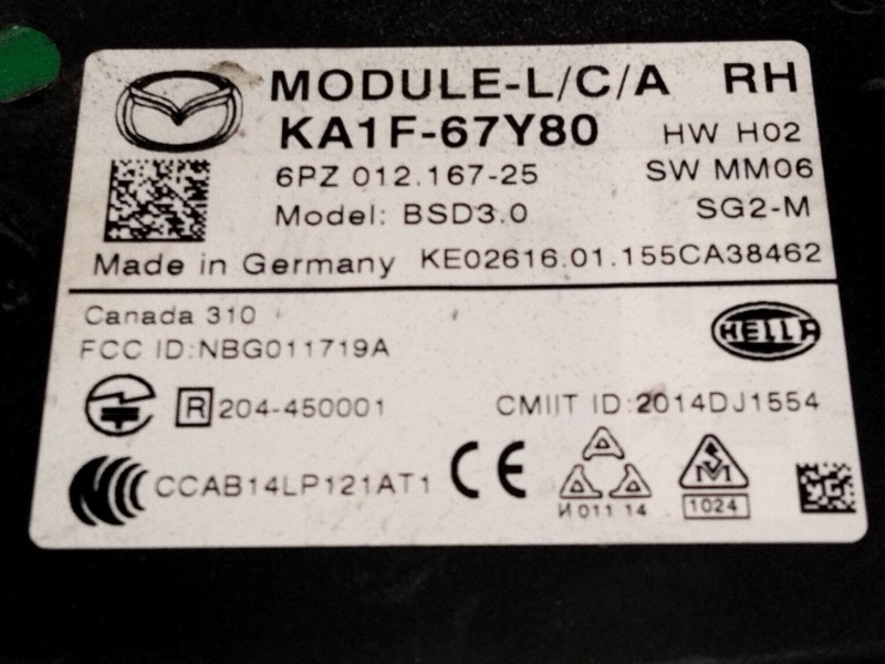 Recambio de modulo electronico para mazda cx-5 (kf) 2.2 d awd referencia OEM IAM KA1F67Y80  