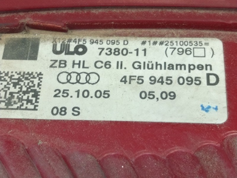 Recambio de piloto trasero izquierdo para audi a6 c6 (4f2) 2.0 tdi referencia OEM IAM 4F5945095  