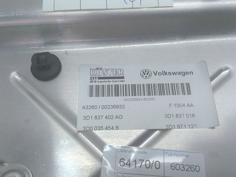 Recambio de elevalunas delantero derecho para volkswagen phaeton (3d2/3d8) tdi v6 4motion (4 asientos) referencia OEM IAM 3D1837