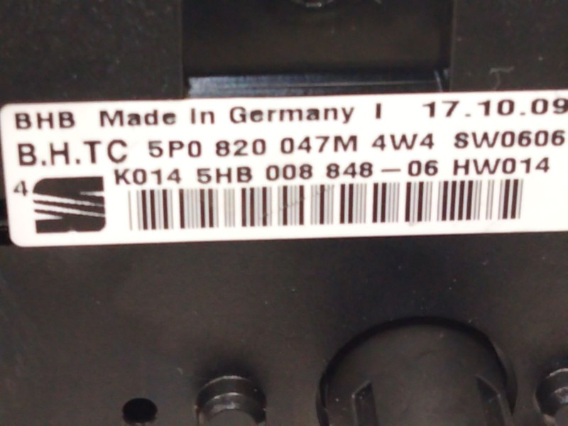 Recambio de mando climatizador para seat leon (1p1) 1.4 16v referencia OEM IAM 5P0820047  