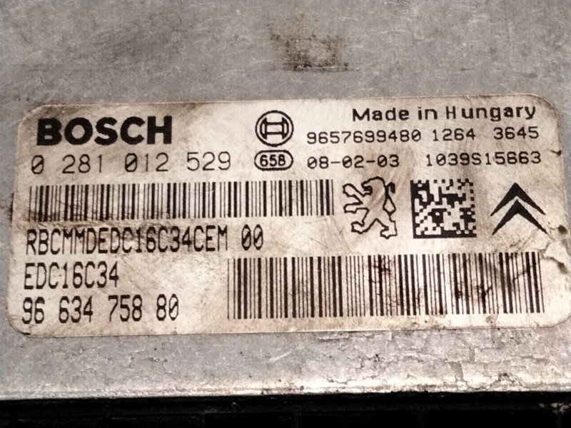 Recambio de centralita motor uce para peugeot 207/207+ (wa_, wc_) 1.4 hdi referencia OEM IAM 9663475880 0281012529 