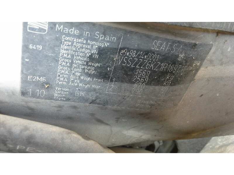 seat cordoba berlina (6k2) del año 2001
