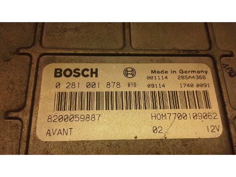 Recambio de centralita motor uce para renault clio ii fase i (b/cbo) 1.9 d alize referencia OEM IAM 0281001878 8200059887 770010