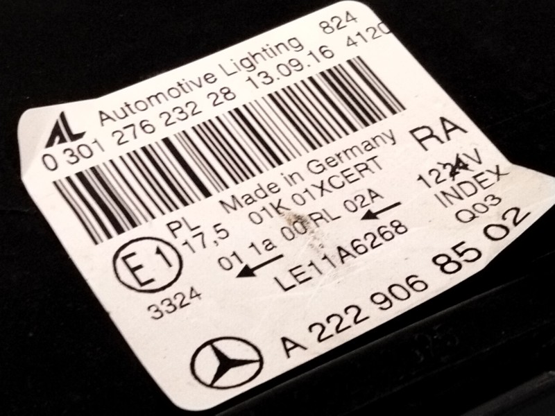 Recambio de faro derecho para mercedes-benz clase s (w222, v222, x222) s 350 bluetec / d (222.132, 222.032, 222.123) referencia 