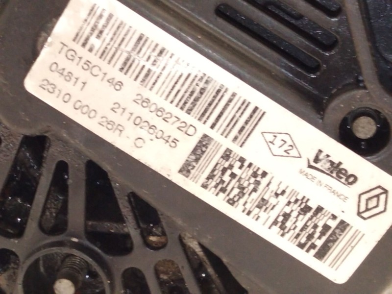 Recambio de alternador para renault grand scénic iii (jz0/1_) 1.5 dci referencia OEM IAM 231000026R  