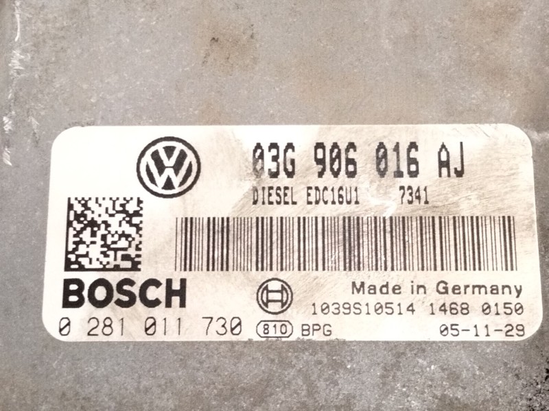 Recambio de centralita motor uce para seat leon (1p1) 2.0 tdi referencia OEM IAM 03G906016AJ 0281011730 1039S10514