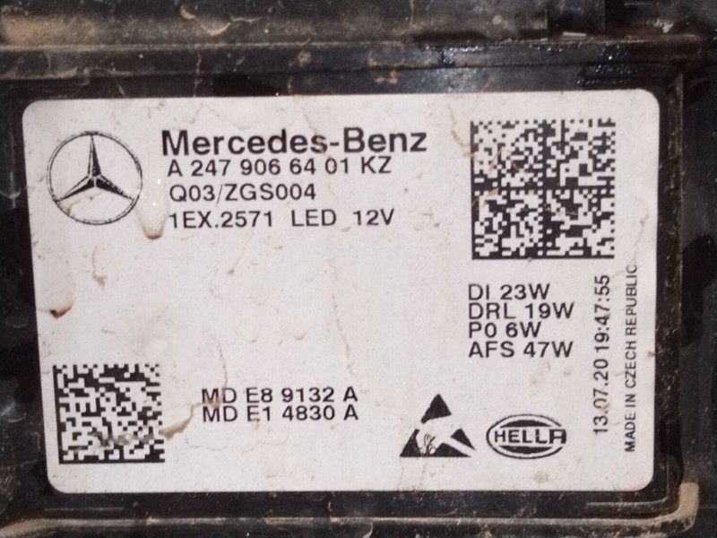 Recambio de faro xenon derecho para mercedes-benz gla (h247) gla 200 (247.787) referencia OEM IAM A2479066401  