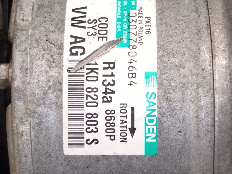 Recambio de compresor aire acondicionado para volkswagen passat b6 (3c2) 2.0 tdi 16v referencia OEM IAM 1K0820803S  
