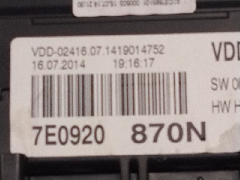 Recambio de cuadro instrumentos para volkswagen california t5 camper (7ec, 7ef, 7eg, 7hf, 7hc) 2.0 tdi referencia OEM IAM 7E0920