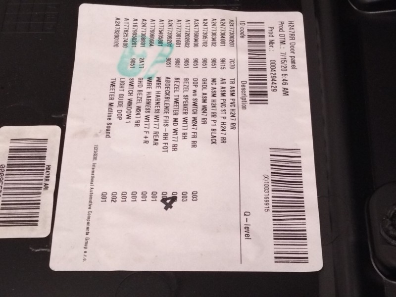 Recambio de guarnecido puerta trasera derecha para mercedes-benz gla (h247) gla 200 (247.787) referencia OEM IAM A2477303401  