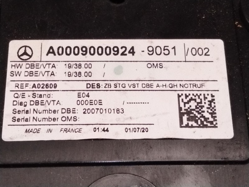 Recambio de luz interior para mercedes-benz gla (h247) gla 200 (247.787) referencia OEM IAM A0009000924  