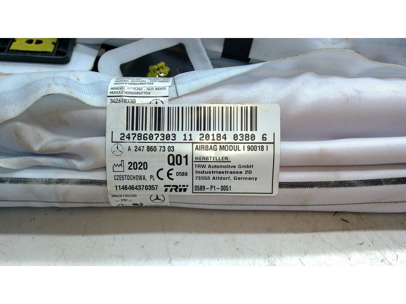 Recambio de airbag cortina trasero izquierdo para mercedes-benz gla (h247) gla 200 (247.787) referencia OEM IAM A2478607303  