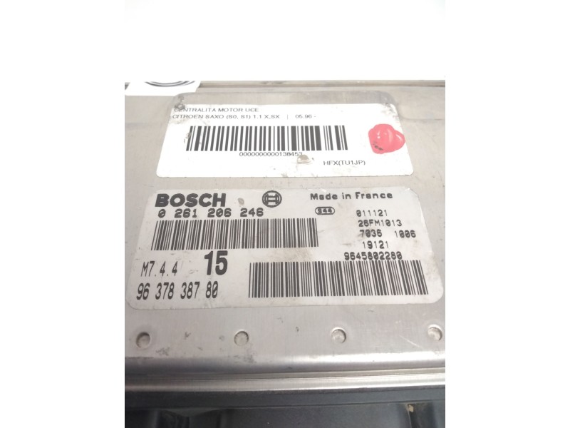 Recambio de centralita motor uce para citroën saxo 1.1 referencia OEM IAM 0261206246 9637838780 26FM1013