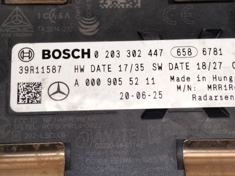 Recambio de sensor de radar para mercedes-benz gla (h247) gla 200 (247.787) referencia OEM IAM A0009055211 0203302447 