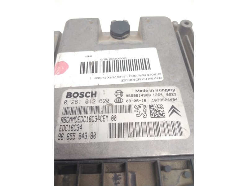 Recambio de centralita motor uce para citroën berlingo 1.6 hdi 75 sx familiar referencia OEM IAM 0281010620 EDC16C34 9665594380