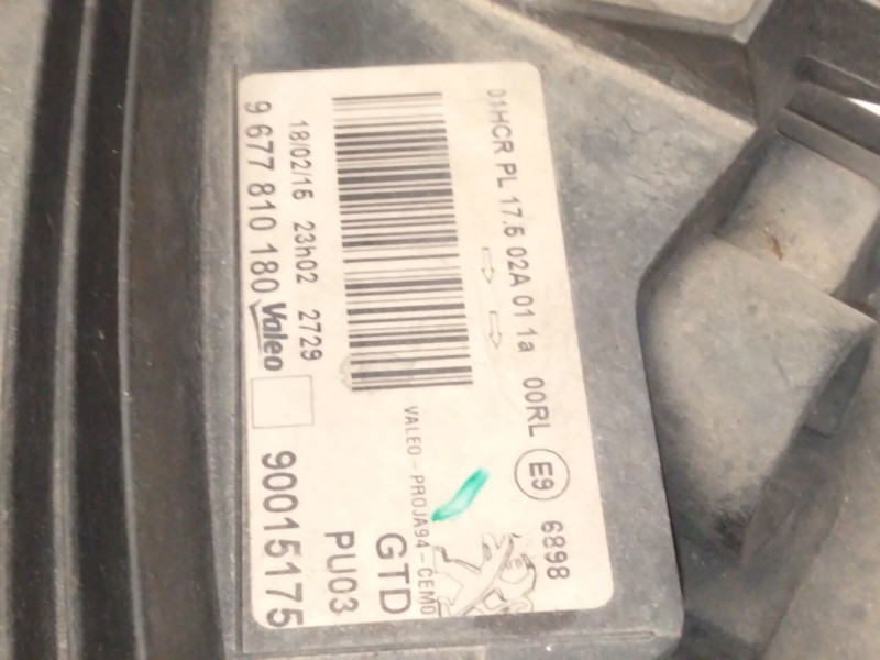 Recambio de faro izquierdo para peugeot 2008 i (cu_) 1.6 bluehdi 120 referencia OEM IAM 9677810180  
