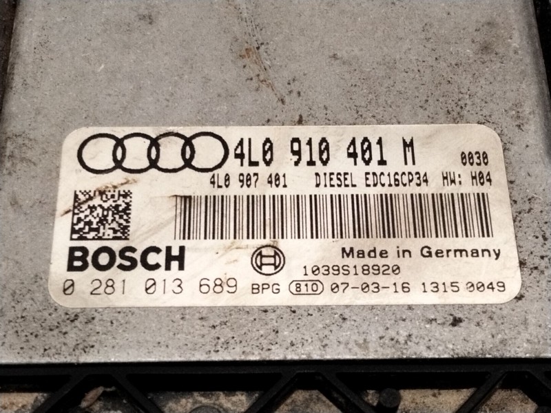 Recambio de centralita motor uce para audi q7 (4lb) 3.0 tdi quattro referencia OEM IAM 4L0910401M 0281013689 1039S18920
