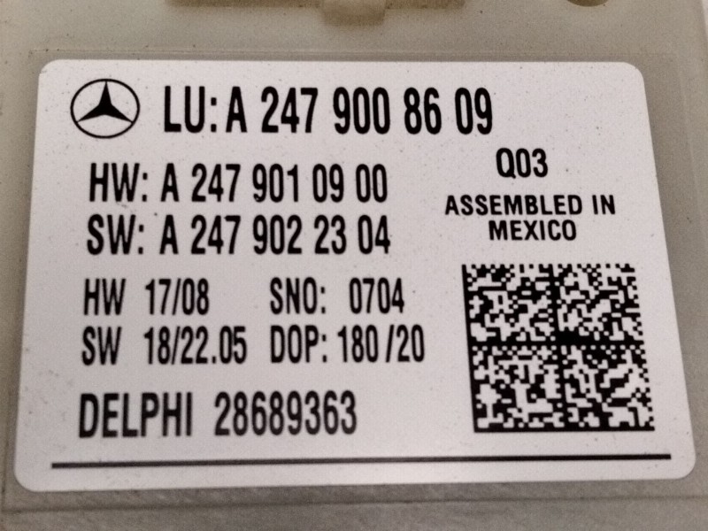 Recambio de modulo electronico para mercedes-benz gla (h247) gla 200 (247.787) referencia OEM IAM A2479008609  