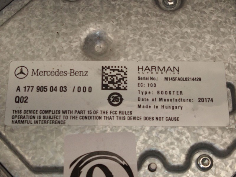 Recambio de amplificador de sonido para mercedes-benz gla (h247) gla 200 (247.787) referencia OEM IAM A1779050403  