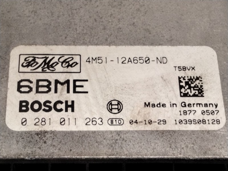 Recambio de centralita motor uce para ford focus ii (da_, hcp, dp) 1.6 tdci referencia OEM IAM 4M5112A650ND 0281011263 1039S0812