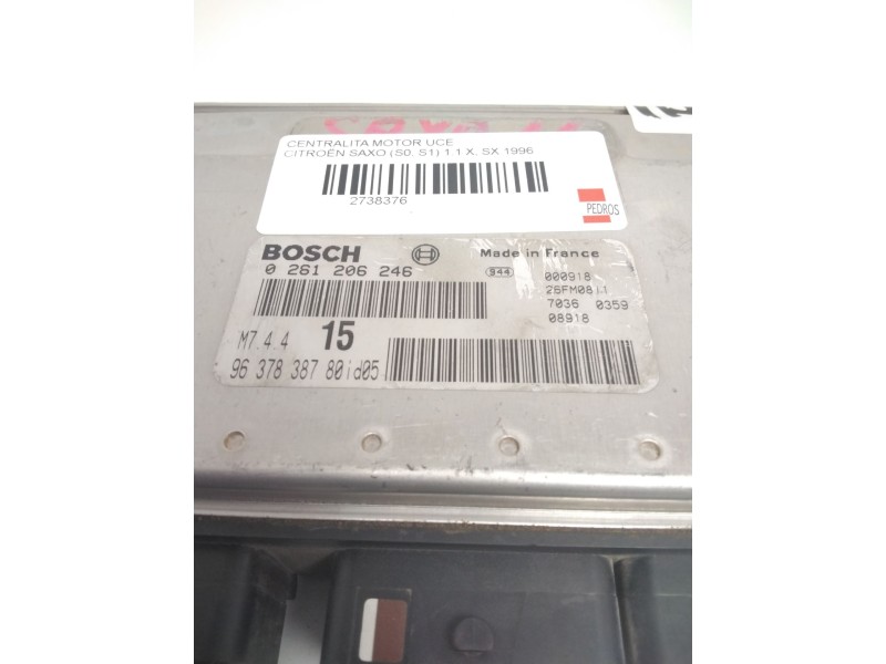 Recambio de centralita motor uce para citroën saxo (s0, s1) 1.1 x, sx referencia OEM IAM 0261206246 9637838780id05 26FM0811