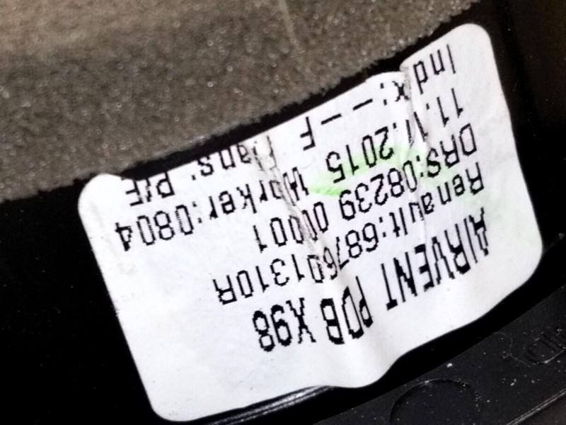 Recambio de aireador derecho para opel vivaro b autobús (x82) 1.6 cdti (06) referencia OEM IAM 687601310R  