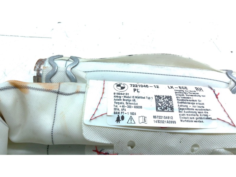 Recambio de airbag cortina delantero derecho para bmw 3 touring (f31) 318 d referencia OEM IAM 722104612  