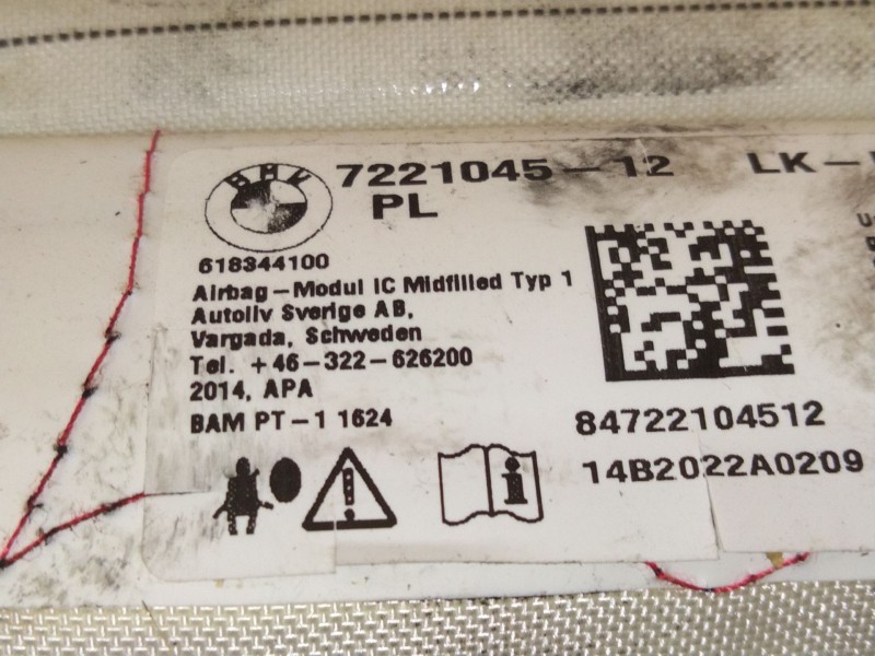 Recambio de airbag cortina delantero izquierdo para bmw 3 touring (f31) 318 d referencia OEM IAM 7221045  