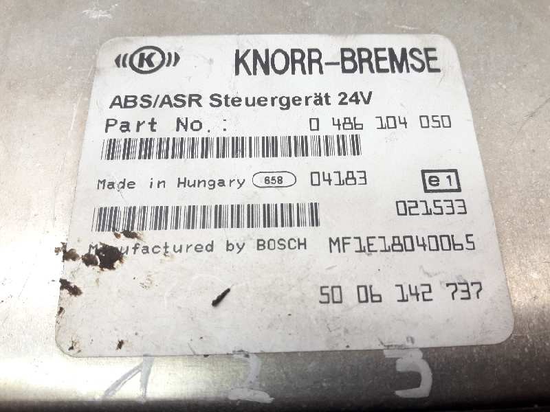 Recambio de centralita abs para iveco cursor at260s35y ps referencia OEM IAM 5006142737 MF1E18040065 0486104050