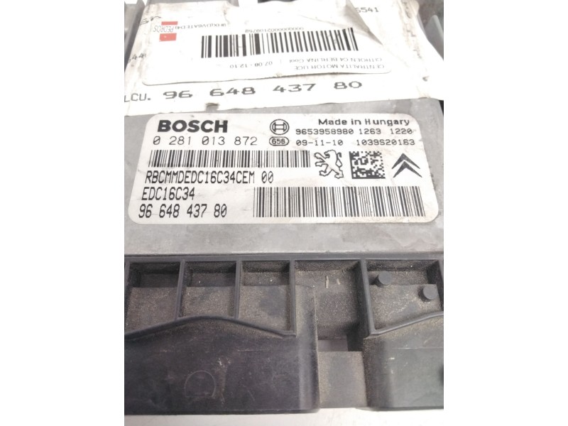 Recambio de centralita motor uce para citroën c4 berlina cool referencia OEM IAM 0281013872 9664843780 EDC16C34
