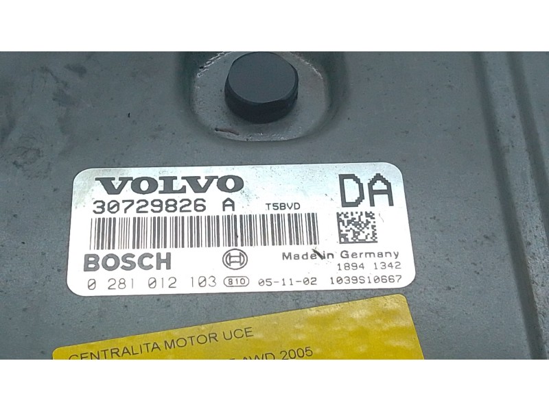 Recambio de centralita motor uce para volvo xc90 i (275) d5 awd referencia OEM IAM 30729826A 0281012103 