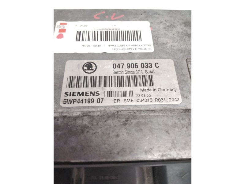 Recambio de centralita motor uce para skoda fabia (6y2/6y3) fresh referencia OEM IAM 047906033C 5WP4419907 034315