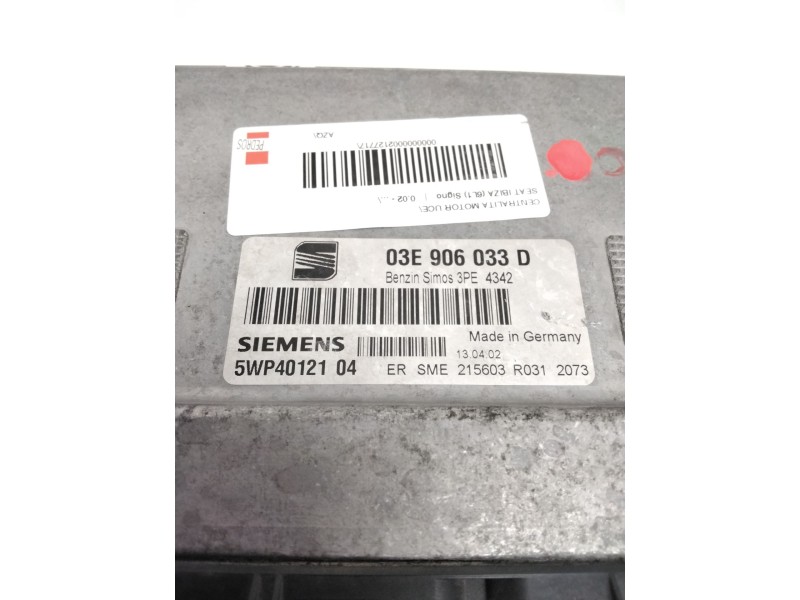 Recambio de centralita motor uce para seat ibiza (6l1) signo referencia OEM IAM 03E906033D 5WP4012104 215603