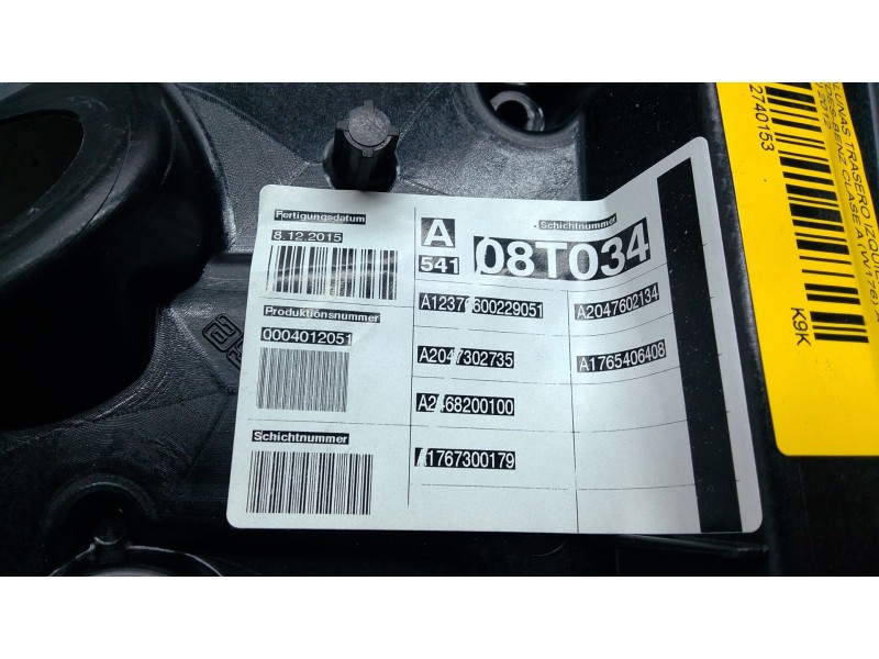 Recambio de elevalunas trasero izquierdo para mercedes-benz clase a (w176) a 180 cdi / d (176.012) referencia OEM IAM A176730017