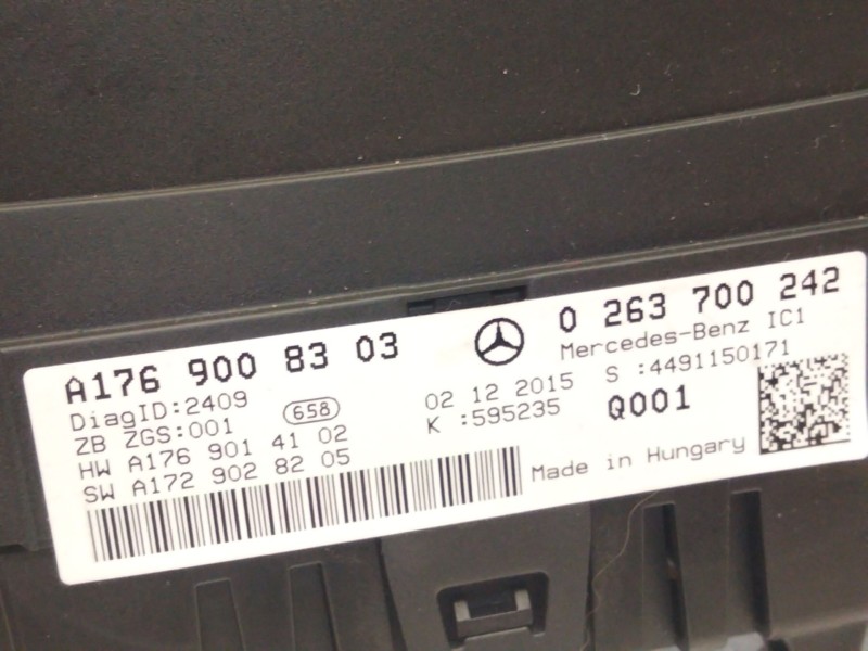 Recambio de cuadro instrumentos para mercedes-benz clase a (w176) a 180 cdi / d (176.012) referencia OEM IAM A1769008303  