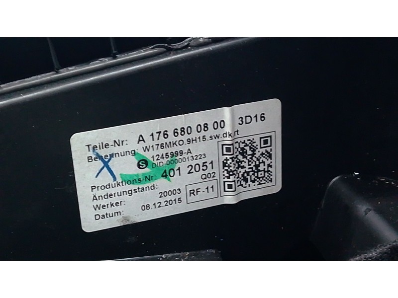 Recambio de apoyabrazos central para mercedes-benz clase a (w176) a 180 cdi / d (176.012) referencia OEM IAM A1766800800  