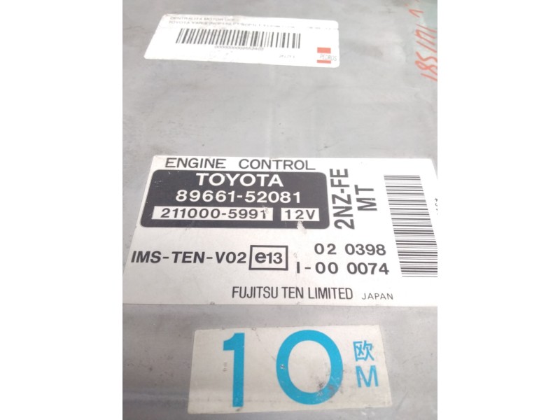 Recambio de centralita motor uce para toyota yaris (ncp1/nlp1/scp1) 1.3 linea luna referencia OEM IAM 8966152080 2110005991 2NZF