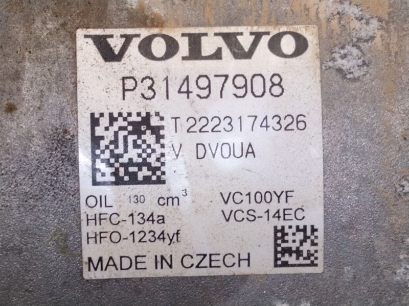 Recambio de compresor aire acondicionado para volvo xc60 ii (246) b4 mild-hybrid referencia OEM IAM P31497908  