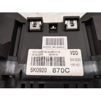 Recambio de cuadro instrumentos para volkswagen golf vi (5k1) 1.6 tdi dpf referencia OEM IAM 5K0920870C  