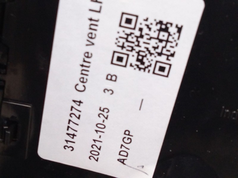 Recambio de aireador central para volvo xc60 ii (246) b4 mild-hybrid referencia OEM IAM 31477274  