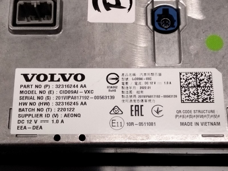 Recambio de pantalla multifuncion para volvo xc60 ii (246) b4 mild-hybrid referencia OEM IAM 32316244  