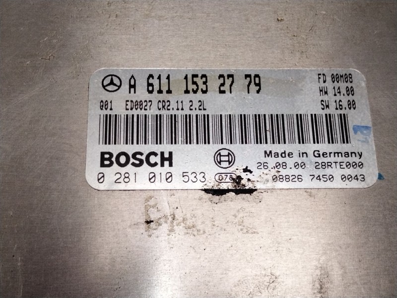 Recambio de centralita motor uce para mercedes-benz clase e (w210) e 220 cdi (210.006) referencia OEM IAM A6111532779 0281010533