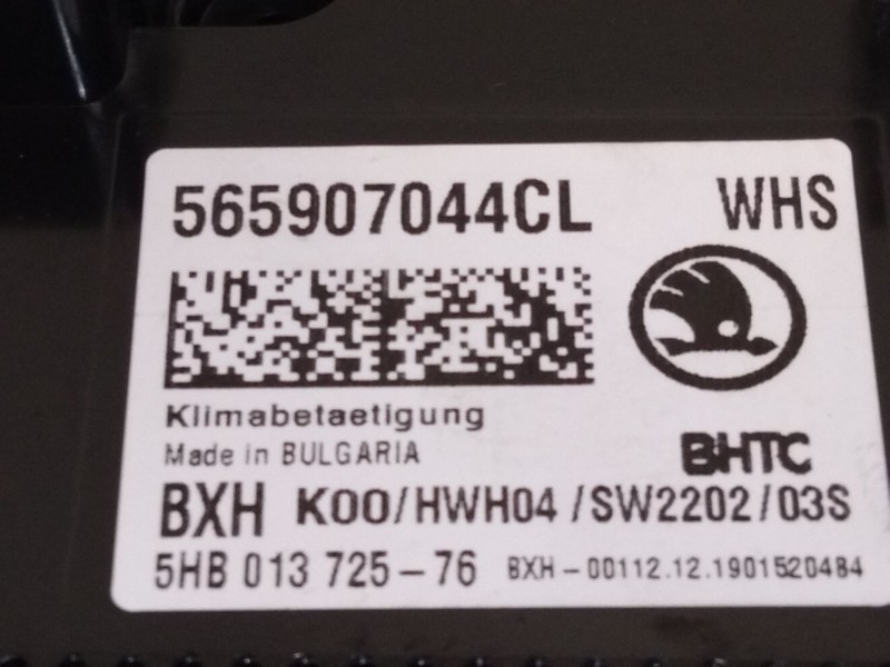 Recambio de mando calefaccion aire acondicionado para skoda karoq (nu7, nd7) 1.5 tsi referencia OEM IAM 565907044  