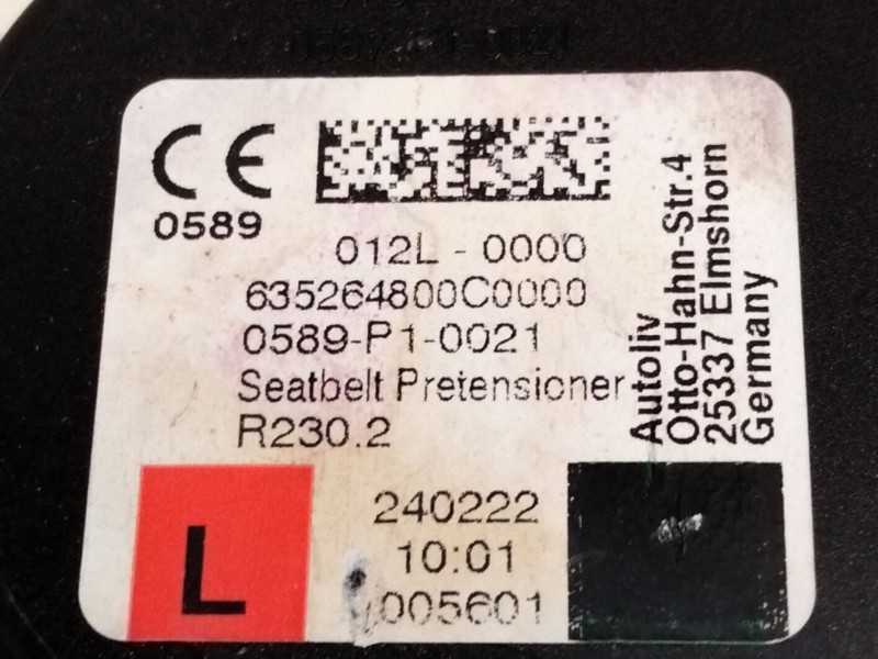 Recambio de cinturon seguridad delantero izquierdo para volvo xc60 ii (246) b4 mild-hybrid referencia OEM IAM 32149070  