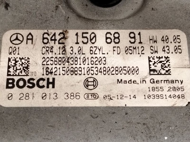 Recambio de centralita motor uce para mercedes-benz clase r (w251, v251) r 320 cdi 4-matic (251.022, 251.122) referencia OEM IAM