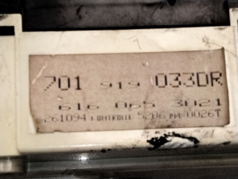 Recambio de cuadro instrumentos para volkswagen t4 bus (mod. 1991) caravelle referencia OEM IAM 701919033  