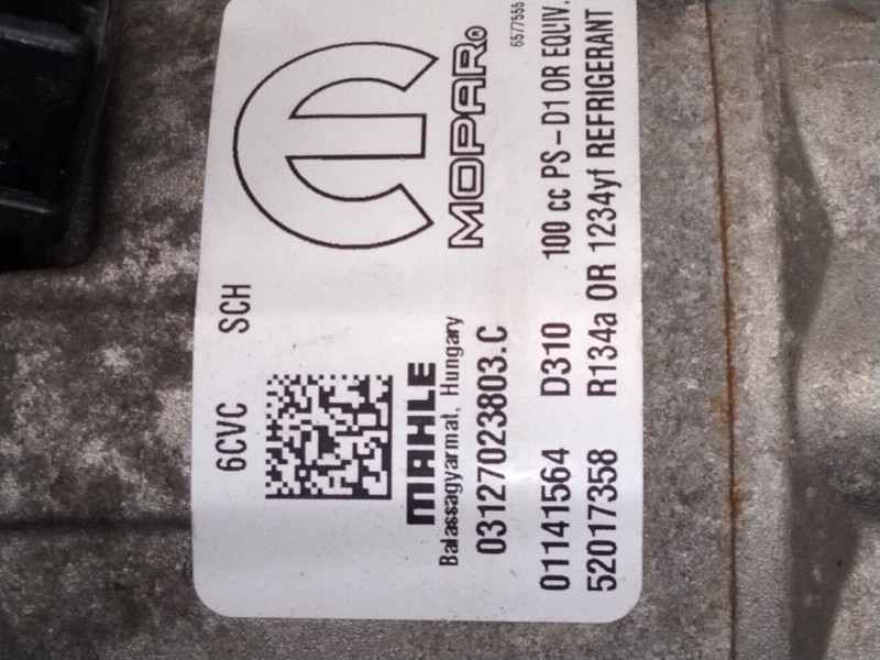 Recambio de compresor aire acondicionado para fiat tipo sedán (356_, 357_) 1.6 d (356sxg1b) referencia OEM IAM 52017358 03127023
